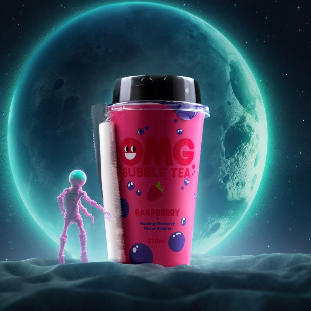 OMG Bubble tea Malina / boba Borovnica