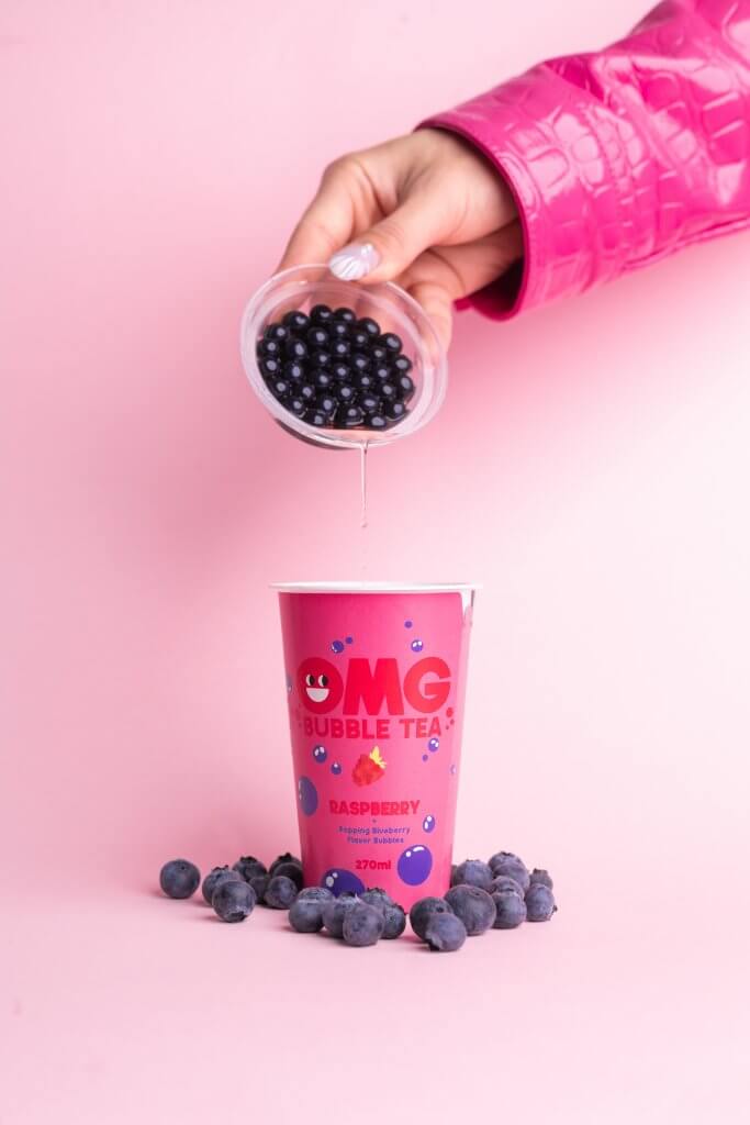 OMG Bubble tea Malina / boba Borovnica